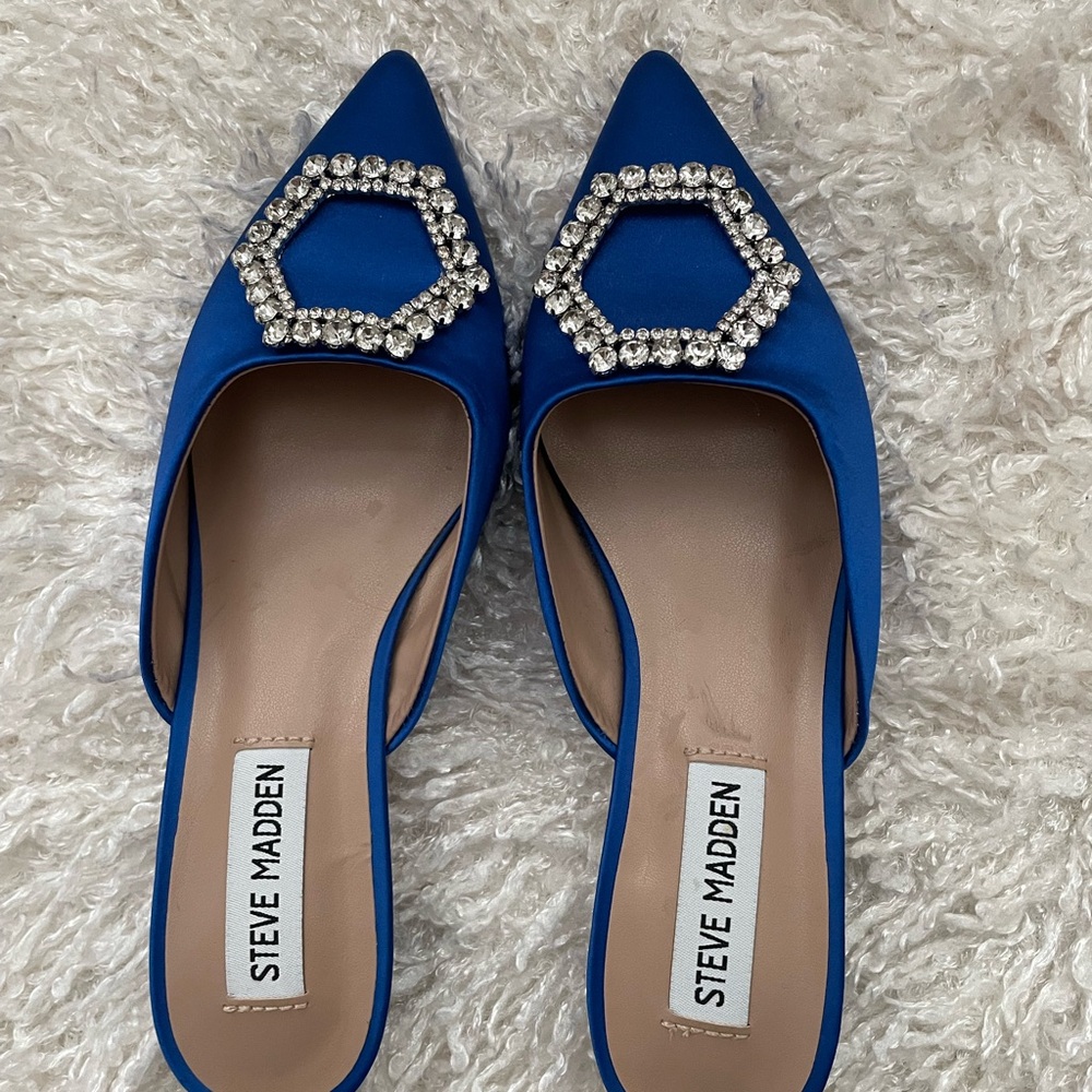 Steve Madden Royal Blue Embellished Kitten Heels